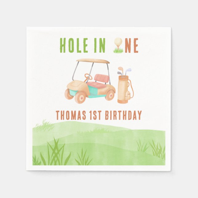 Första födelsedagsfest med Hole In One Pappersservett (Framsidan)