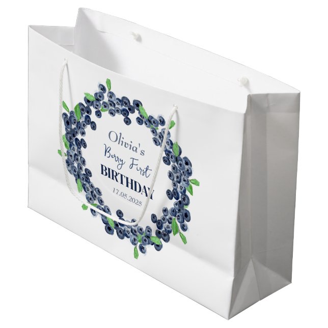 Första Födelsedagsfesten Blåbär Flicka (Framsidan Vinklad)