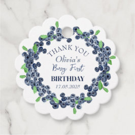 Första Födelsedagsfesten Blåbär Flicka Gåvor Etiketter