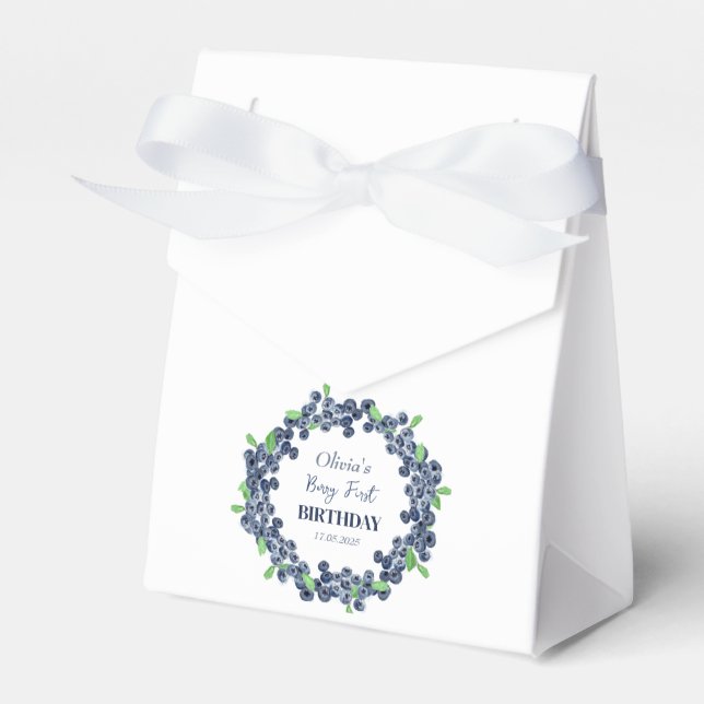 Första Födelsedagsfesten Blåbär Flicka Presentaskar (Framsidan Sidan)