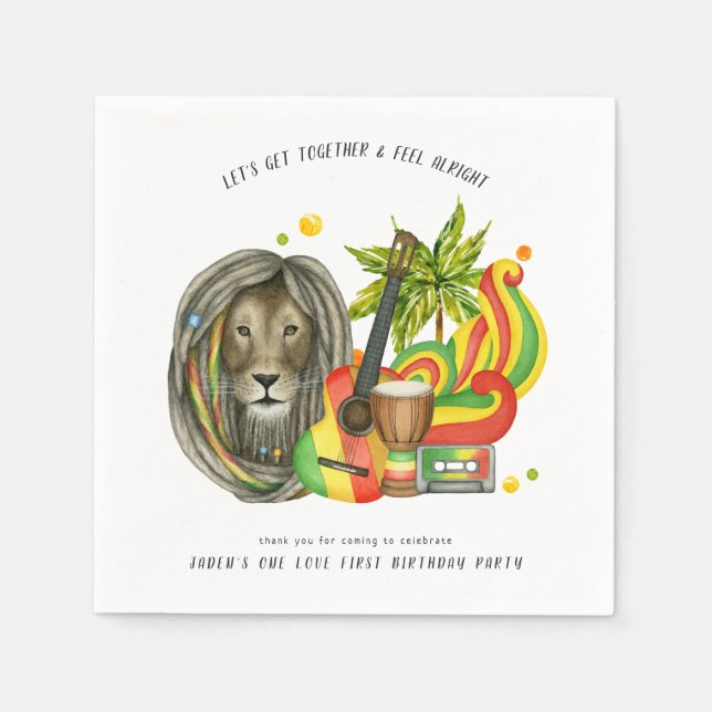 Första Födelsedagsfesten i Kärlek Pappersservett (Framsidan)