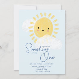 Första Födelsedagsfesten Ray of Sunshine Cute Baby Inbjudningar