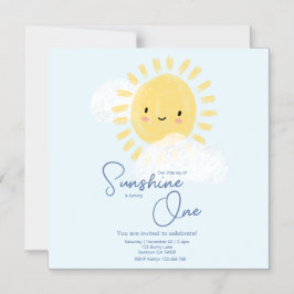 Första Födelsedagsfesten Ray of Sunshine Cute Baby Magnetisk Inbjudningskort