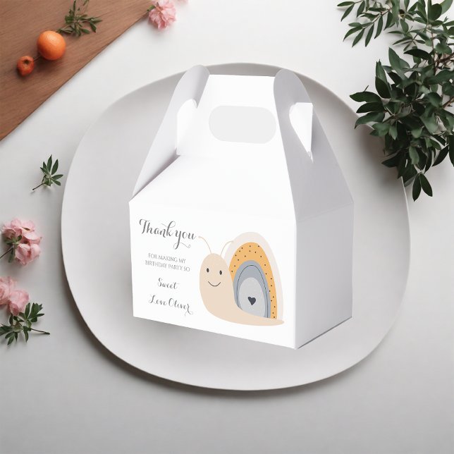 Första Födelsedagsfesten Snigel Rainbow Cute Paste Presentaskar (Skapare uppladdad)