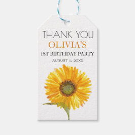 Första Födelsedagsfesten Solrossen Flicka Presentetikett