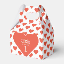 Första födelsedagsfirande röda hjärtan tak