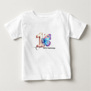 Första födelsedagsfirande T-shirt för småbarn