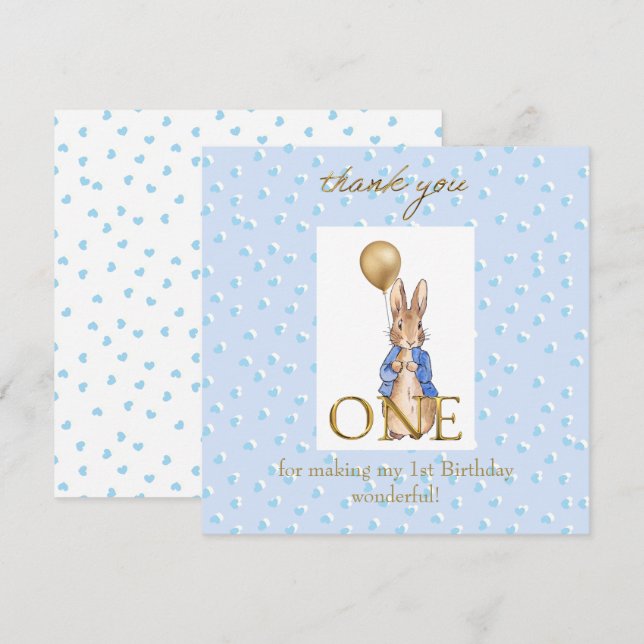 Första födelsedagsgratulation tack kort (Fram/baksida)