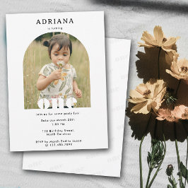 Första födelsedagsinbjudan 1:a 1:a fotopojkflicka inbjudningar