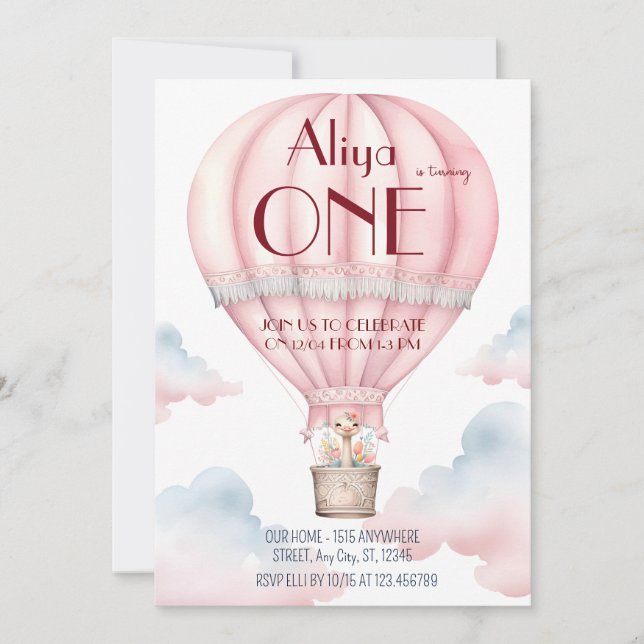 Första födelsedagsinbjudan - Dream World Inbjudningar (Framsida)