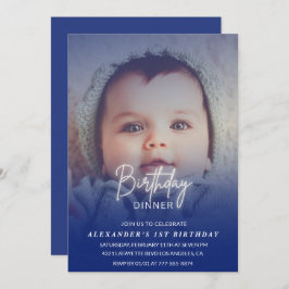 Första födelsedagsinbjudan Födelsedag Fotopojke Inbjudningar