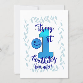 Första födelsedagsinbjudan inbjudningar