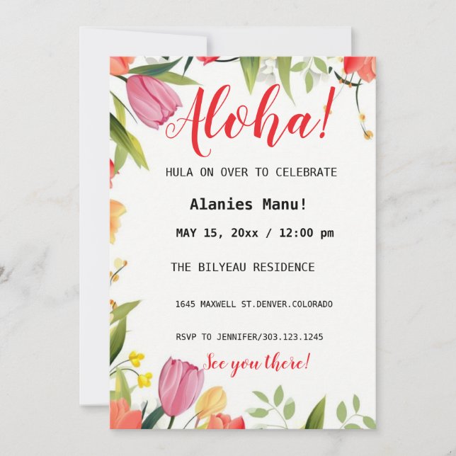 Första födelsedagsinbjudan julkort (Framsida)