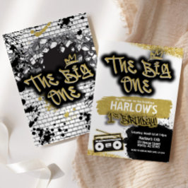 Första födelsedagsinbjudan till Big One Hip hop Inbjudningar