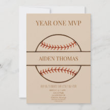 Första födelsedagsinbjudan till MVP Baseboll År Et