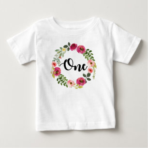 Första födelsedagskalendern blommigt t shirt