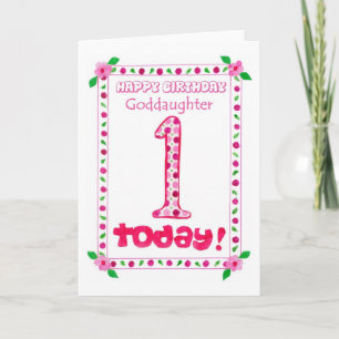 Första födelsedagskortet för en guddotter kort