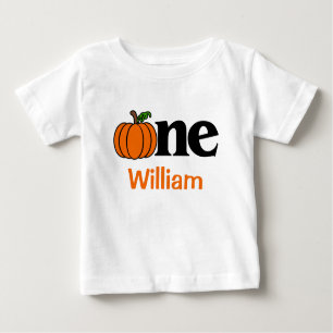 Första födelsedagspojken Fall Pumpkin-Personligen T Shirt