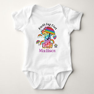 Första födelsedagsregnbåge Färgrik T Shirt