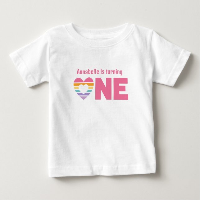 Första födelsedagsskjorta med hjärta t shirt (Framsida)