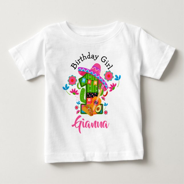 Första födelsedagstjuren Fiesta | Mexiko Party | T Shirt (Framsida)