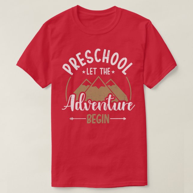Första förskoledagen: låt äventyr börja för t shirt (Design framsida)