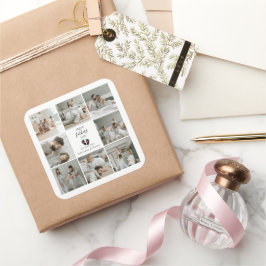 Första fotavtryck och Rosa Fars dag - Baby Fyrkantigt Klistermärke