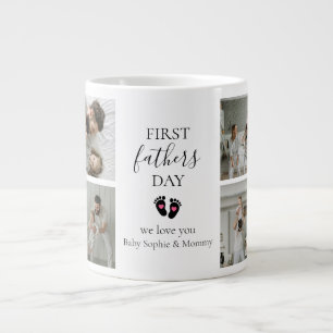 Första fotavtryck och Rosa Fars dag - Baby Jumbo Mugg