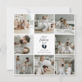 Första fotavtrycken Fars dag - Baby och blå hjärte