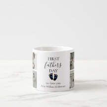 Första fotavtrycken Fars dag - Baby och blå hjärte