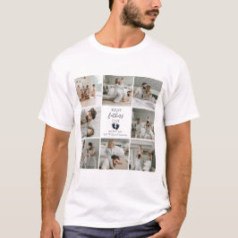 Första fotavtrycken Fars dag - Baby och blå hjärte T Shirt