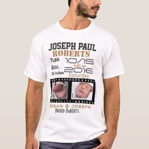 Första foton filmremsa personlig ny bebis t shirt