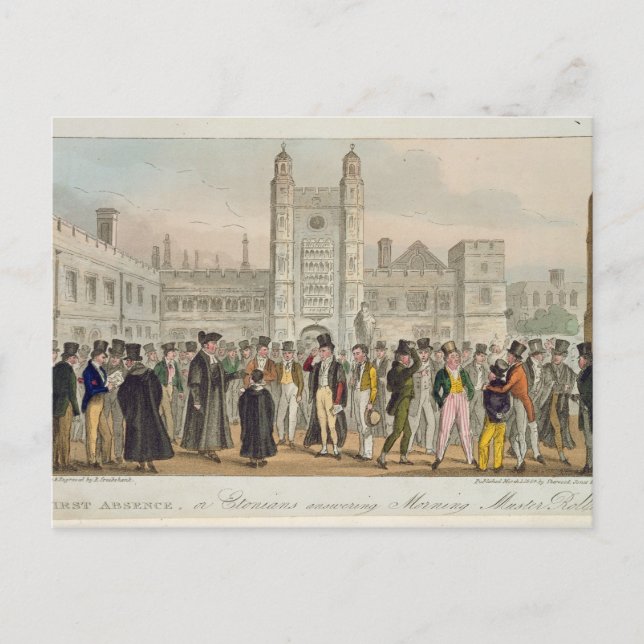 Första frånvaro eller Etonians som svarar på morgo Vykort (Framsida)