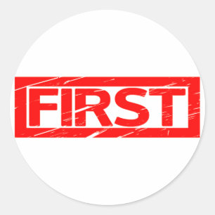 Första Frimärke Runt Klistermärke
