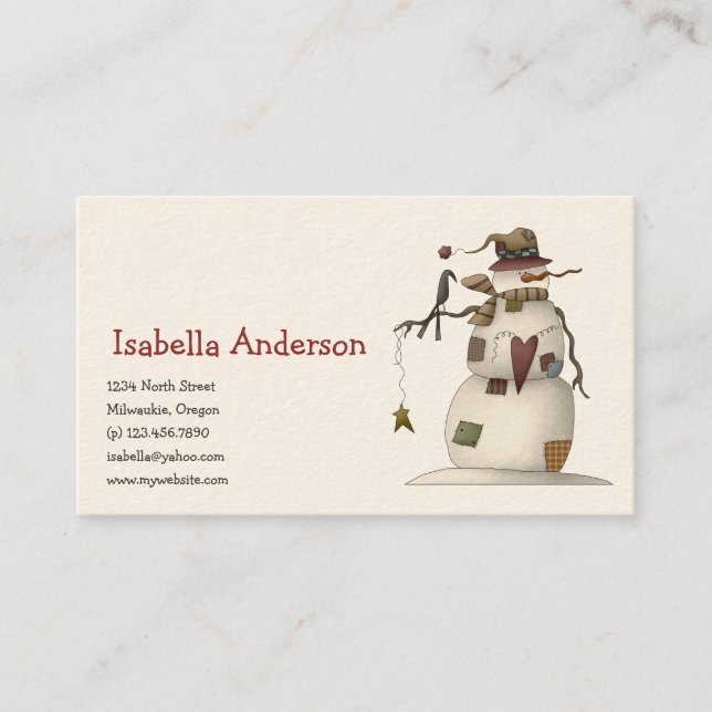 Första frost ·, Snögubbe & kråka Visitkort (Framsida)