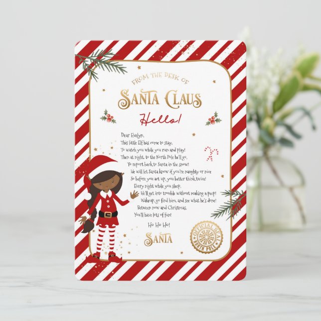 Första gången Elf ankommer Välkommen Brev (Stående Fram)