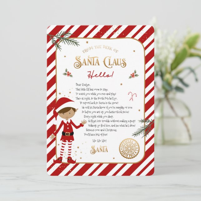 Första gången Elf ankommer Välkommen Brev (Stående Fram)