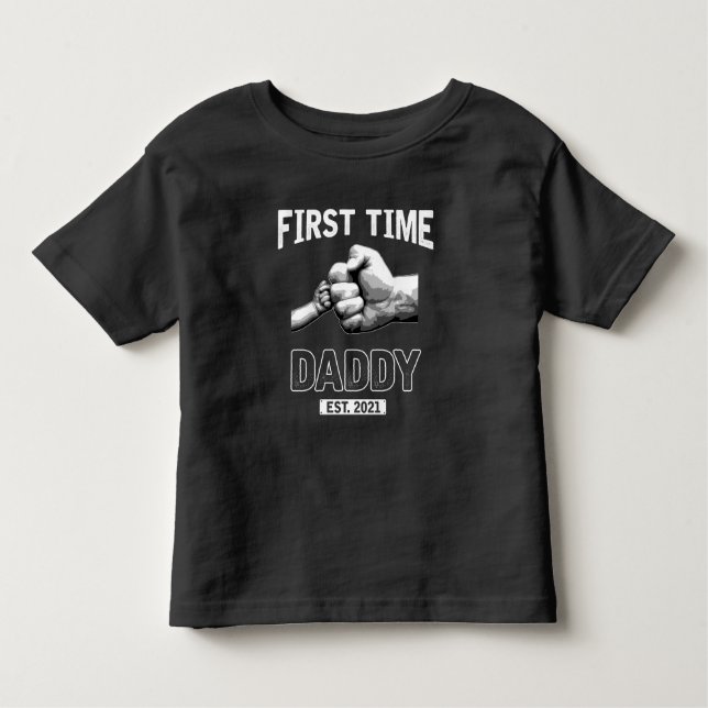 Första gången Far New Pappa 2021, pappa Fars dag T Shirt (Framsida)