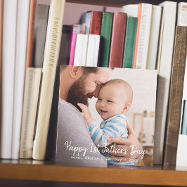 Första gången Fars dag Foto Heart Mönster Julkort