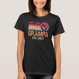 Första gången Grampa 2023 Vintage Fars dag T Shirt