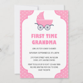 Första gången Grandma Baby Shower-inbjudan Inbjudningar