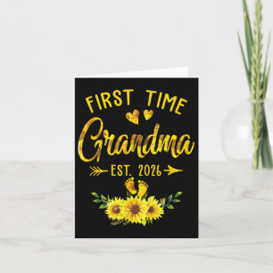 Första gången Grandma Est 2026 Solrosor befordrad Kort