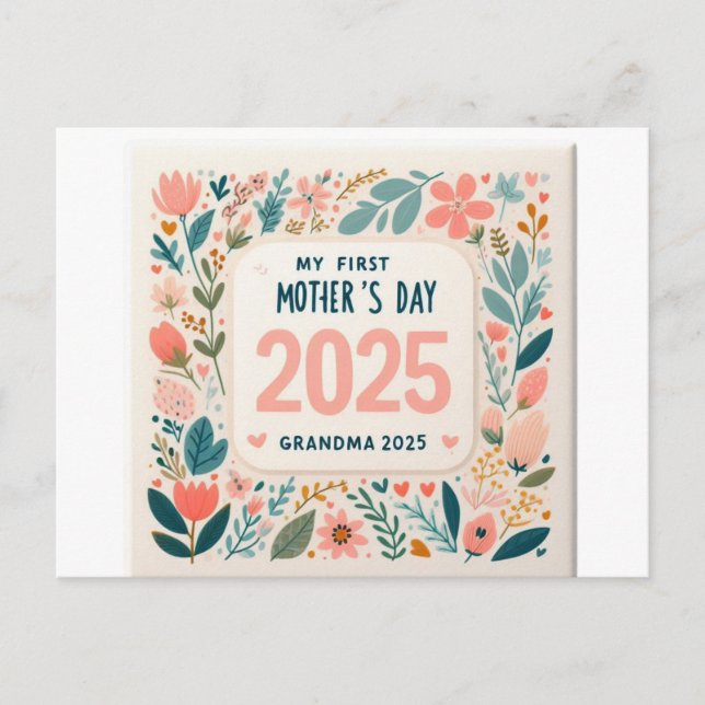 Första gången Grandma Mor's Day 2025 Firande Helg Vykort (Framsida)