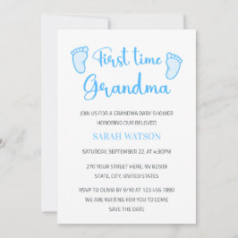Första gången Grandma Pojke Feet Shower Inbjudningar