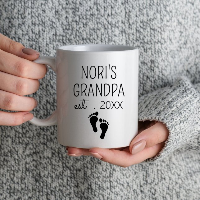 Första gången Grandpa Est 2024 Gift for New Grandp Mugg (Skapare uppladdad)