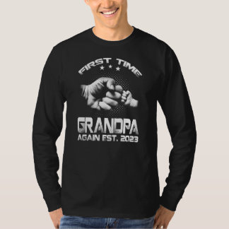 Första gången Grandpa igen Est 2023 Funny Far T Shirt