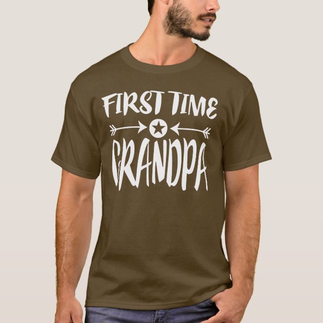Första gången Grandpa New Grandfather Gift T-Shirt (Framsida)