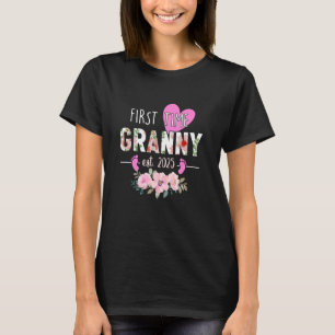 Första gången Granny Est 2025 Främjande av nya far T Shirt
