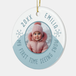 Första gången jag ser fotot på snö anpassningsbar  julgransprydnad keramik