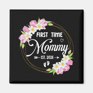 Första gången mamma Est 2026 Mamma Familj Snart ko Magnet